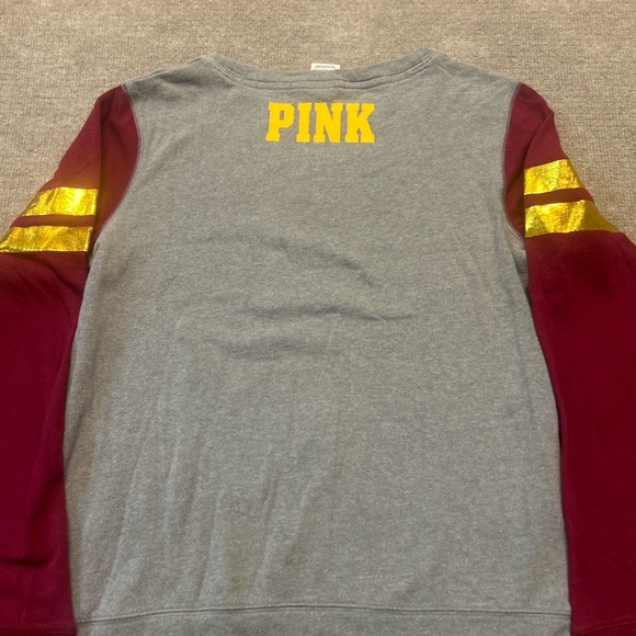 Victoria’s Secret PINK CMU Central Michigan University Sequin Logo Long Sleeve - Picture 5 of 6